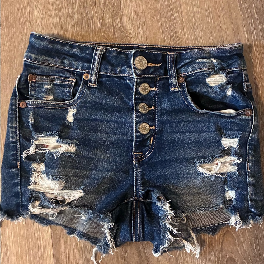 American Eagle Outfitters Ripped Blue Jean Shorts